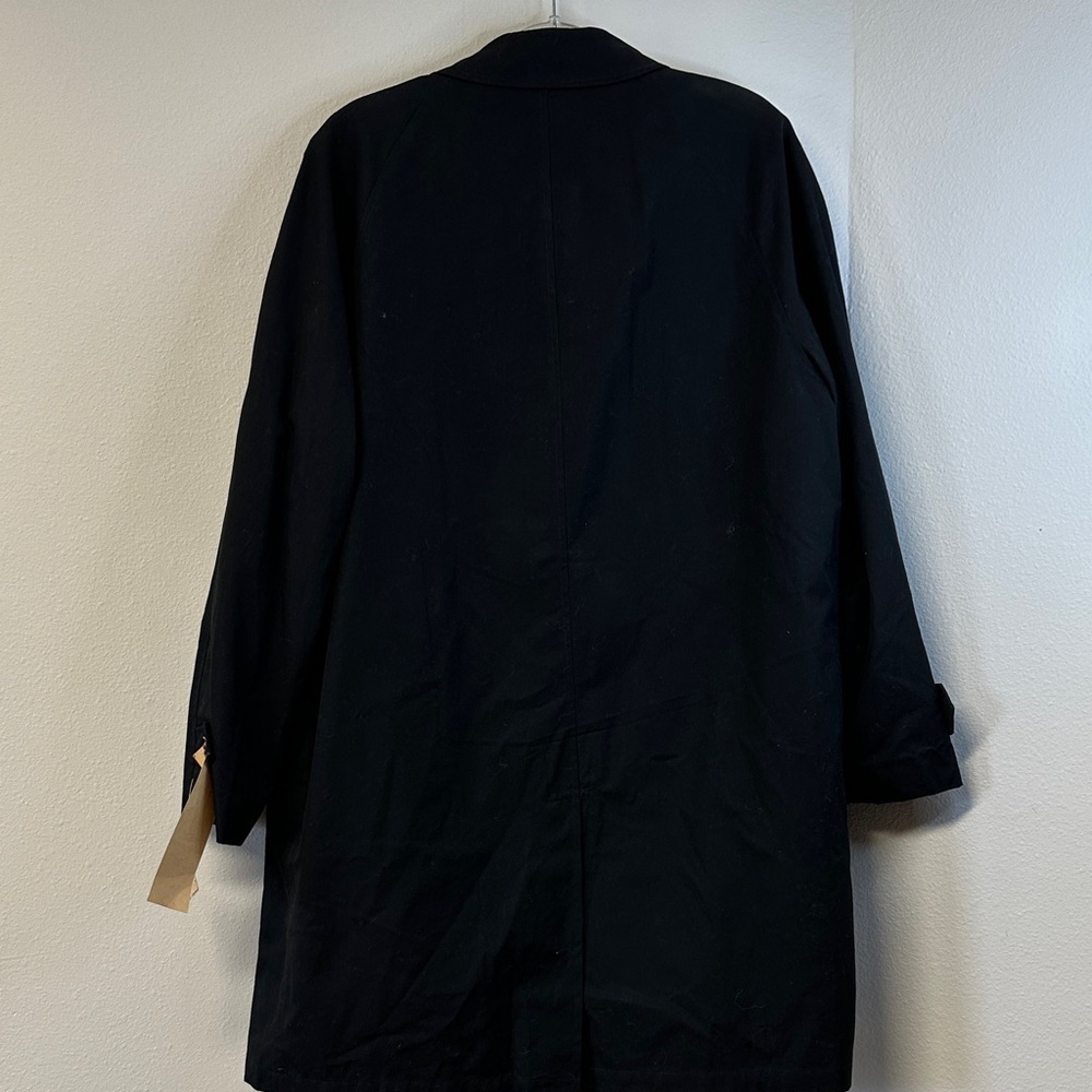 NWT Deadstock Vintage Briarcliff Long Black Overcoat Rain Trench 40 Men’s - Picture 15 of 16